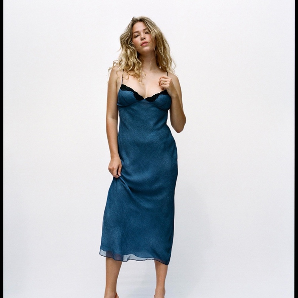 Realisation Par Karlie Silk Dress in Denim